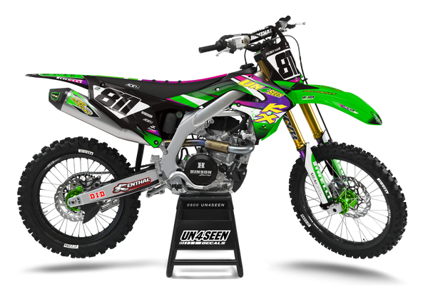 Kawasaki 98 Tweaked Green Graphic Kit - KK KXF KDX KLX Models | All Years