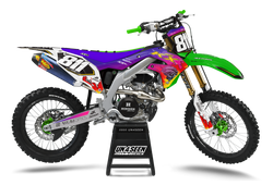 Kawasaki Fire Skull Green Graphic Kit - KK KXF KDX KLX Models | All Years