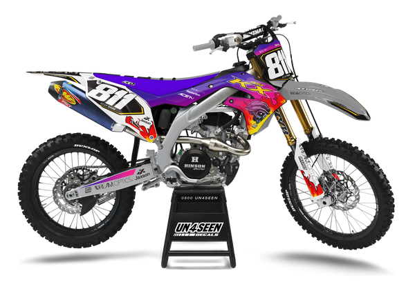 Kawasaki Fire Skull Grey Graphic Kit - KK KXF KDX KLX Models | All Years