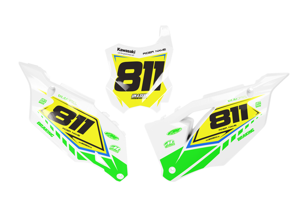 Kawasaki Apollo Number Plate Background Decals -  KK KXF KDX KLX Models | All Years