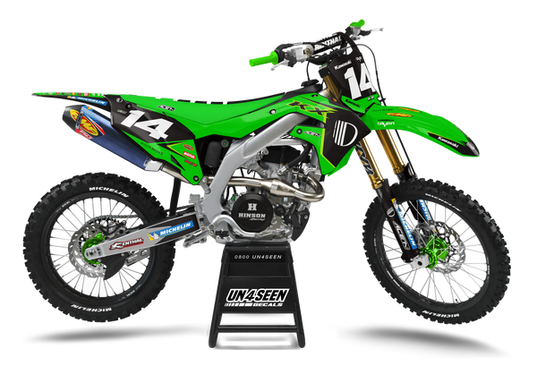 Kawasaki Punch Green Graphic Kit - KK KXF KDX KLX Models | All Years