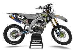 Kawasaki Punch Grey Graphic Kit - KK KXF KDX KLX Models | All Years