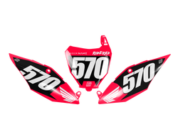 Honda Ride Red Number Plate Background Decals - CRF CR XR Models | All Years