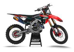Honda Shredded Red 1 Graphic Kit - CRF CR XR Models | All Years