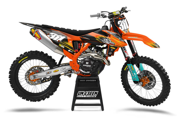 KTM Troy Orange Black Graphic Kit - SX SXF XC XCF EXC EXCF Models | All Years