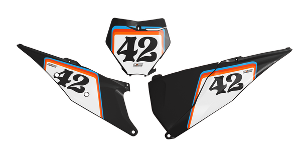 KTM Stack Number Plate Background Decals - SX SXF XC XCF EXC EXCF Models | All Years