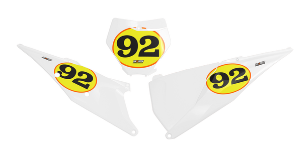 KTM Round Number Plate Background Decals - SX SXF XC XCF EXC EXCF Models | All Years