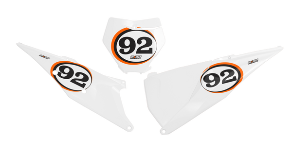 KTM Shear Number Plate Background Decals - SX SXF XC XCF EXC EXCF Models | All Years