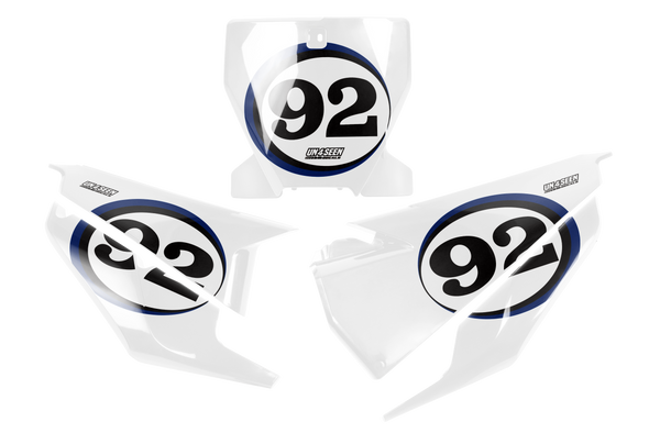 Husqvarna Shear Number Plate Background Decals -  TC FC TE TX FE FS FX Models | All Years