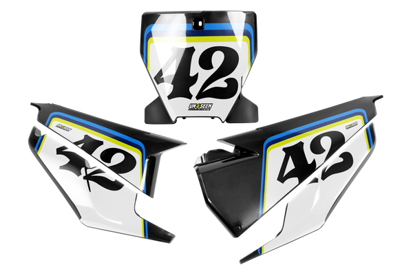 Husqvarna Stack Number Plate Background Decals -  TC FC TE TX FE FS FX Models | All Years