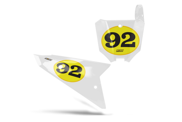 Honda Vintage R Number Plate Background Decals - CRF CR XR Models | All Years