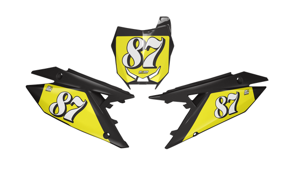 Suzuki Scribe Number Plate Background Decals -RMZ RM RMX DR DRZ JR Models | All Years