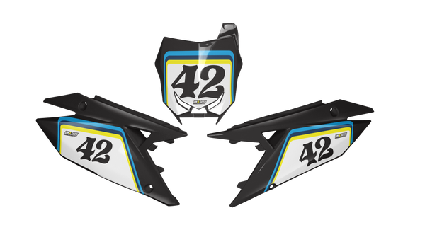 Suzuki Stack Number Plate Background Decals -RMZ RM RMX DR DRZ JR Models | All Years