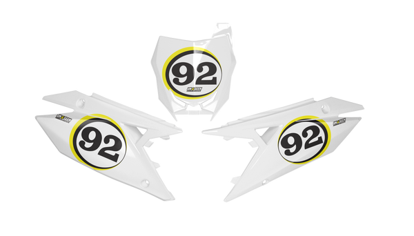 Suzuki Shear Number Plate Background Decals -RMZ RM RMX DR DRZ JR Models | All Years