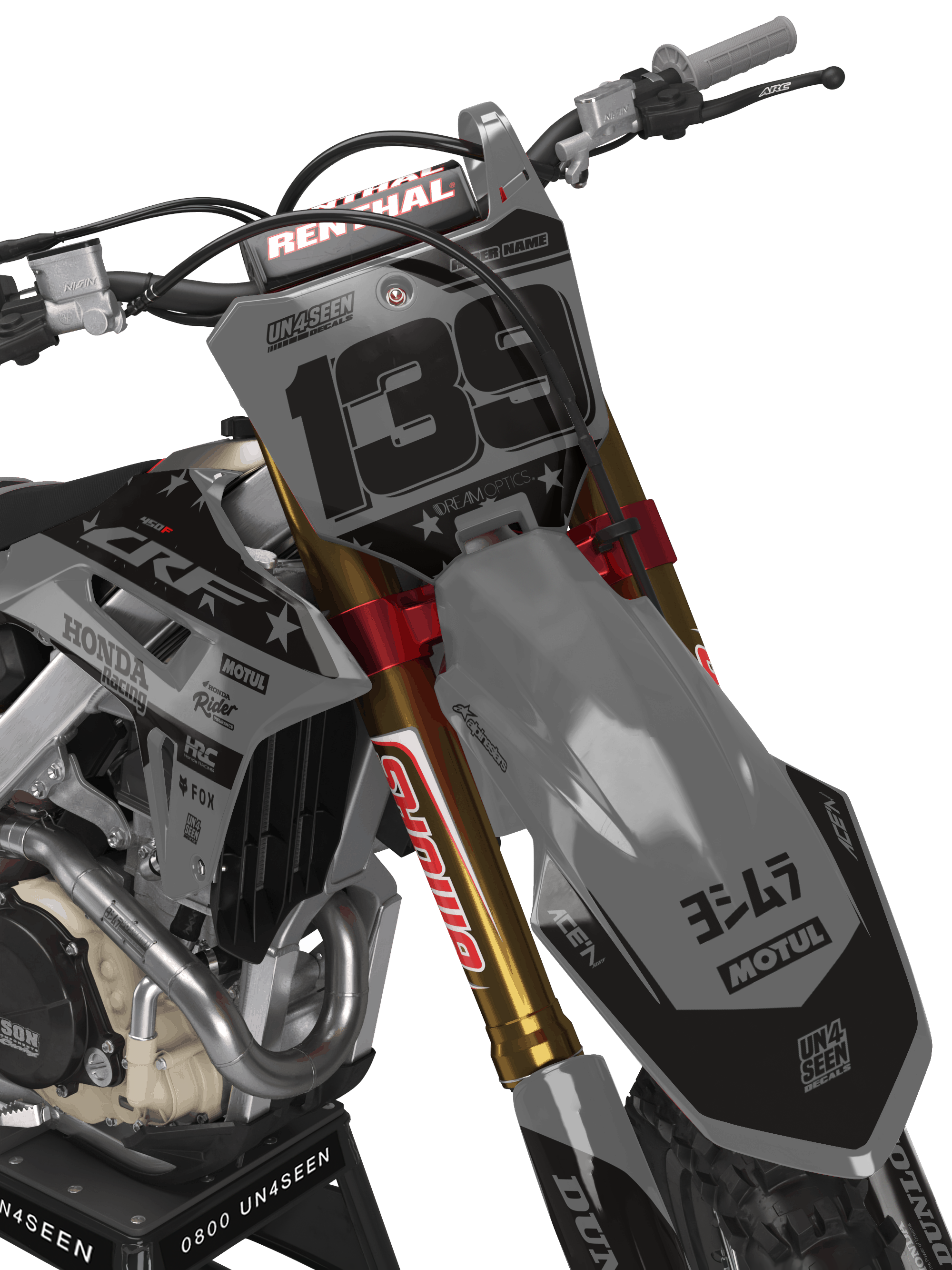Modded Razor Graphics Honda Graphics Kit - Razor Grey New Zealand