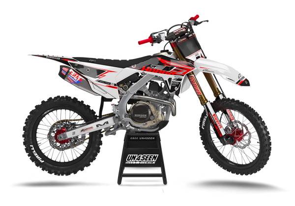 Honda Tune White Red Graphic Kit - CRF CR XR Models | All Years