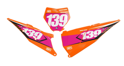 KTM Slight Number Plate Background Decals - SX SXF XC XCF EXC EXCF Models | All Years