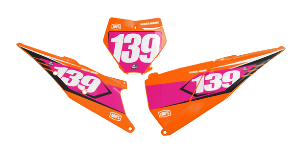 KTM Slight Number Plate Background Decals - SX SXF XC XCF EXC EXCF Models | All Years