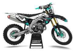 Kawasaki Axe Aqua Graphic Kit - KK KXF KDX KLX Models | All Years