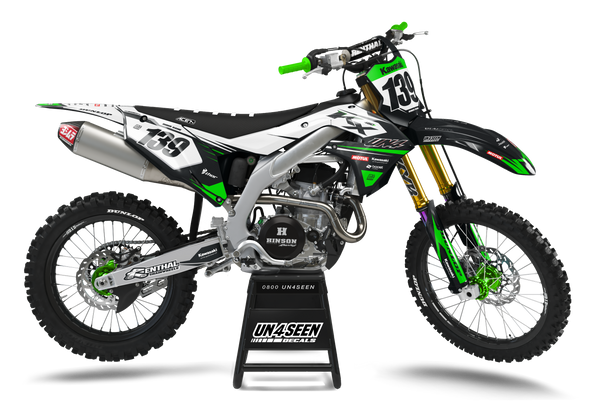 Kawasaki Axe Green Graphic Kit - KK KXF KDX KLX Models | All Years