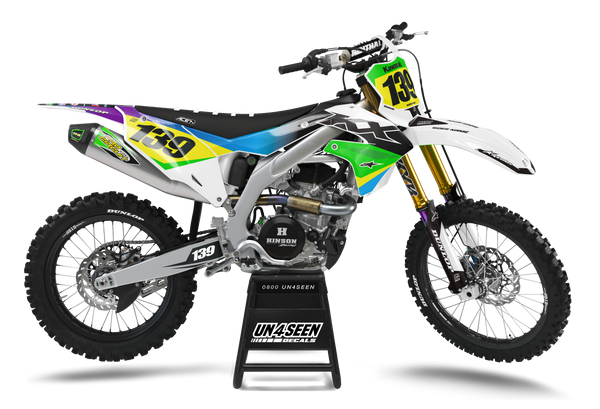 Kawasaki Dolan White Graphic Kit - KK KXF KDX KLX Models | All Years