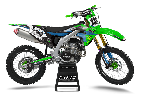 Kawasaki Fork Blue Graphic Kit - KK KXF KDX KLX Models | All Years