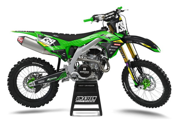 Kawasaki Zebz Yellow Graphic Kit - KK KXF KDX KLX Models | All Years