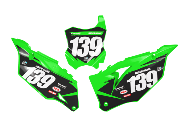 Kawasaki Luck Number Plate Background Decals -  KK KXF KDX KLX Models | All Years