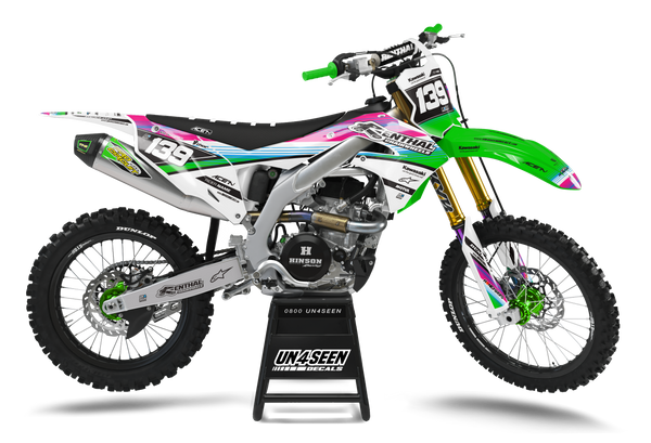 Kawasaki Raze Pink Graphic Kit - KK KXF KDX KLX Models | All Years