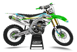 Kawasaki Raze Yellow Graphic Kit - KK KXF KDX KLX Models | All Years