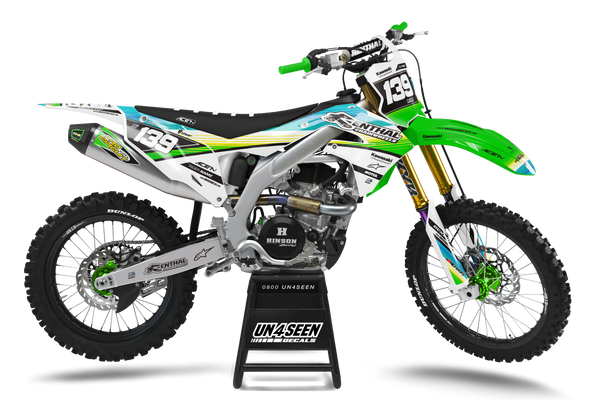 Kawasaki Raze Yellow Graphic Kit - KK KXF KDX KLX Models | All Years