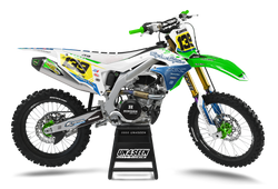 Kawasaki Troy Blue Graphic Kit - KK KXF KDX KLX Models | All Years