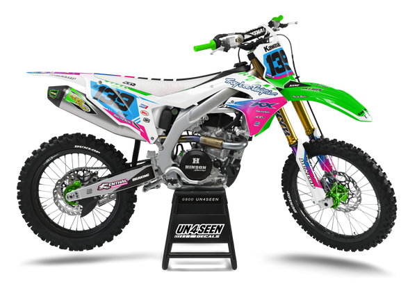 Kawasaki Troy Pink Graphic Kit - KK KXF KDX KLX Models | All Years