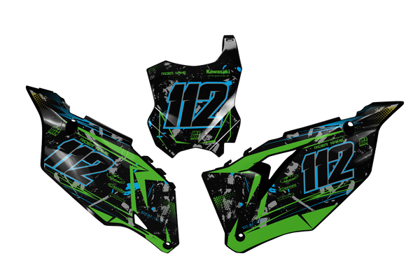 Kawasaki Rockstar Number Plate Background Decals -  KK KXF KDX KLX Models | All Years