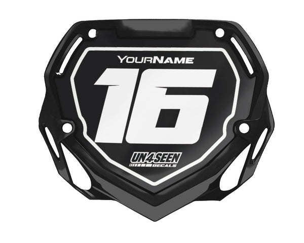 Box BMX Number Plate Graphics - Border Black