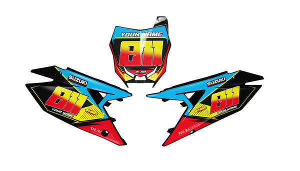 Suzuki Pink Number Plate Background Decals -RMZ RM RMX DR DRZ JR Models | All Years