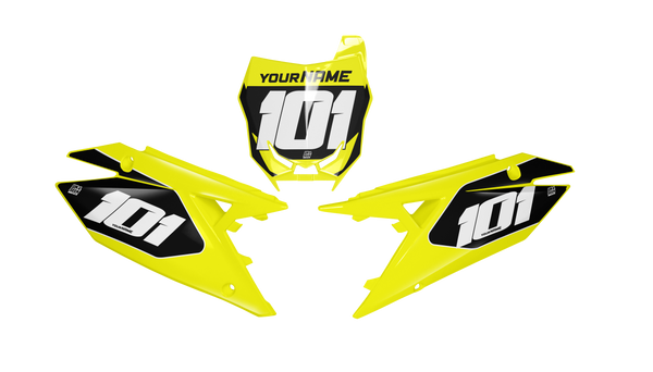 Suzuki Charge Number Plate Background Decals -RMZ RM RMX DR DRZ JR Models | All Years