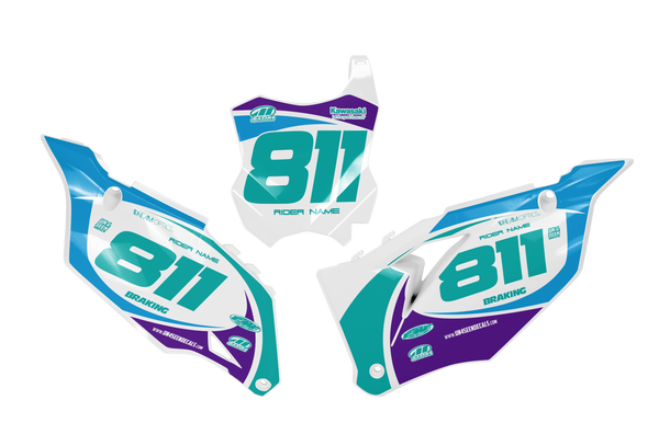 Kawasaki Blong Number Plate Background Decals -  KK KXF KDX KLX Models | All Years
