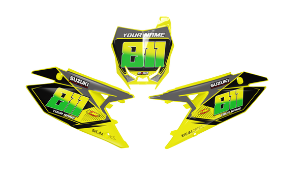 Suzuki Terror Crew Number Plate Background Decals -RMZ RM RMX DR DRZ JR Models | All Years