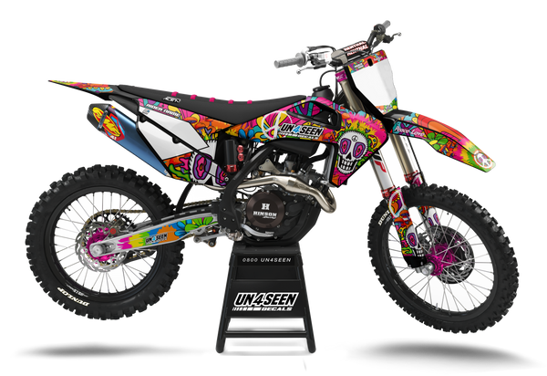 Husqvarna Retro Yippies Graphics Kit - Drop Acid Not Bombs