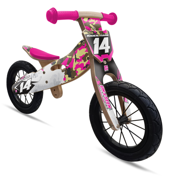 Un4seen Balance Bike - Camo Pink