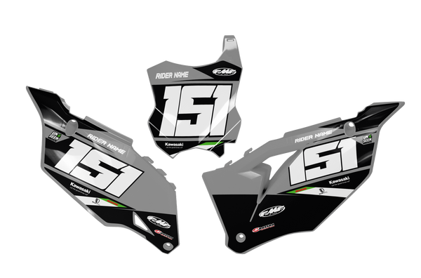 Kawasaki Flux Number Plate Background Decals -  KK KXF KDX KLX Models | All Years