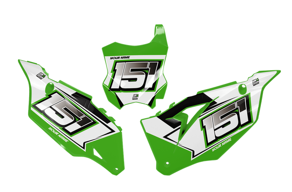 Kawasaki Avant Number Plate Background Decals -  KK KXF KDX KLX Models | All Years