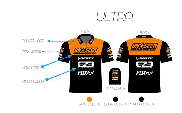 Custom Made Pitshirts / Polo Tops - Ultra