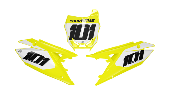 Suzuki Swift Number Plate Background Decals -RMZ RM RMX DR DRZ JR Models | All Years