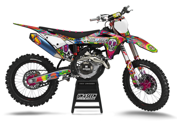 GasGas Retro Yippies  Graphics Kit - Drop Acid Not Bombs