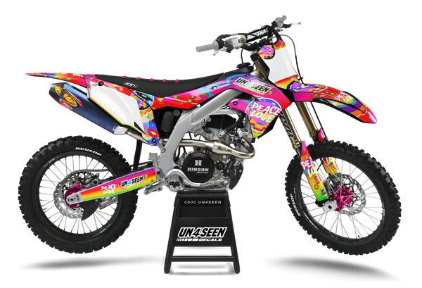 Kawasaki Retro Yippies Graphics Kit - Peace Love Party