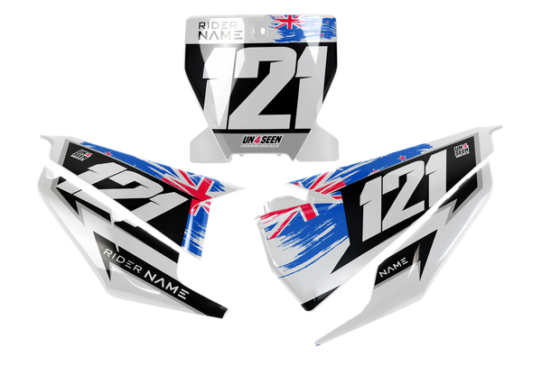 Husqvarna Flag Number Plate Background Decals -  TC FC TE TX FE FS FX Models | All Years