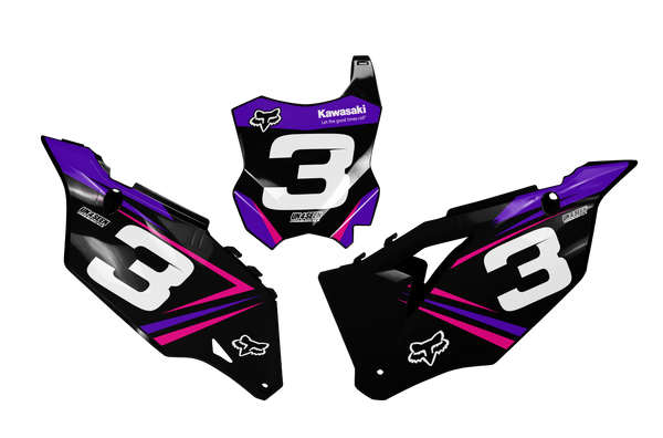 Kawasaki Blast Number Plate Background Decals -  KK KXF KDX KLX Models | All Years