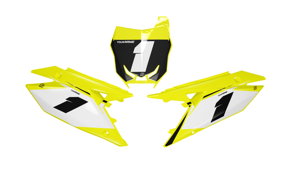 Suzuki Sweep Number Plate Background Decals -RMZ RM RMX DR DRZ JR Models | All Years